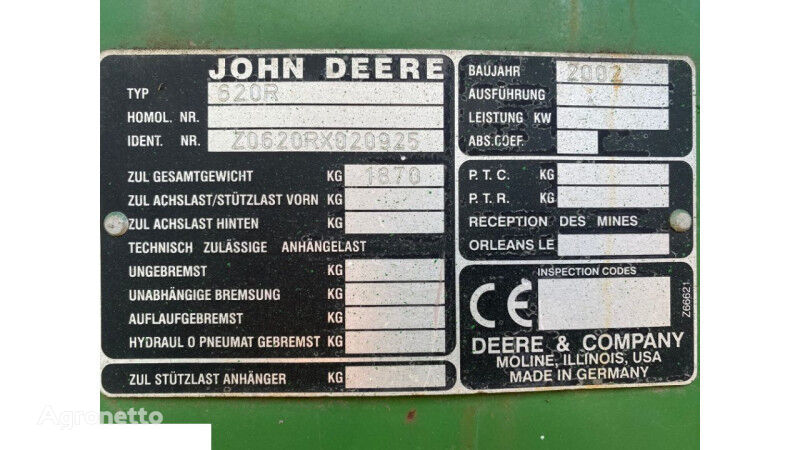 Niecka John Deere за адаптер за жито John Deere  620r