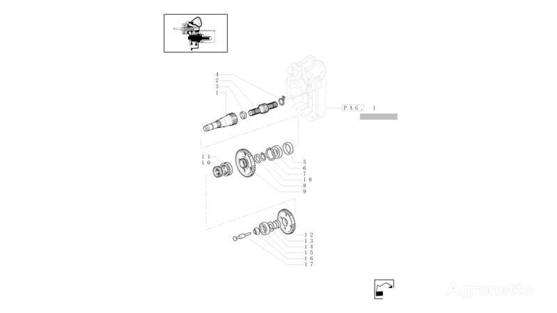 запчаник за менувач 5197554 за тркала трактор New Holland T6010 T6090 T6070